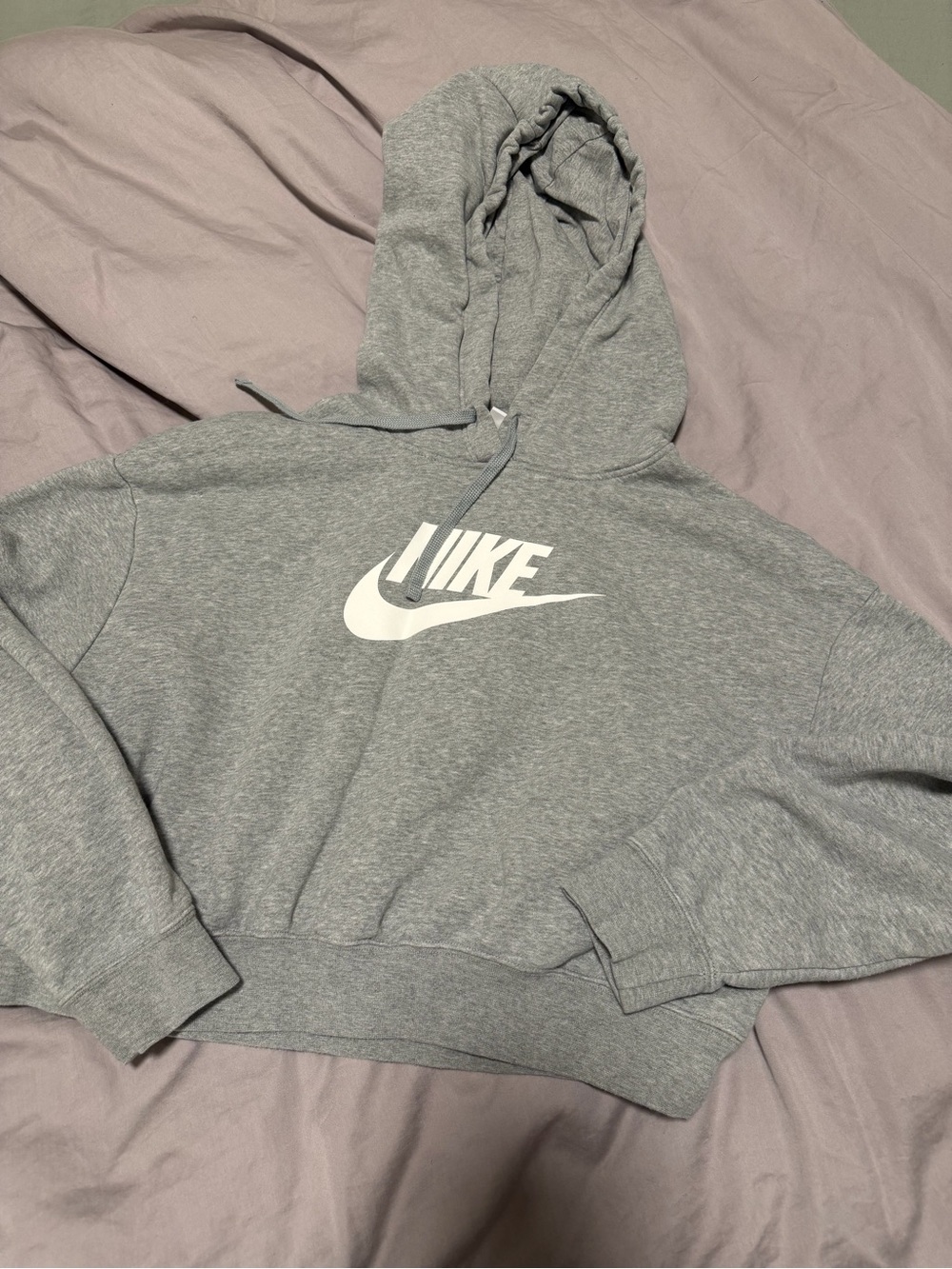 Nike Light Gray Hoodie with White Logo